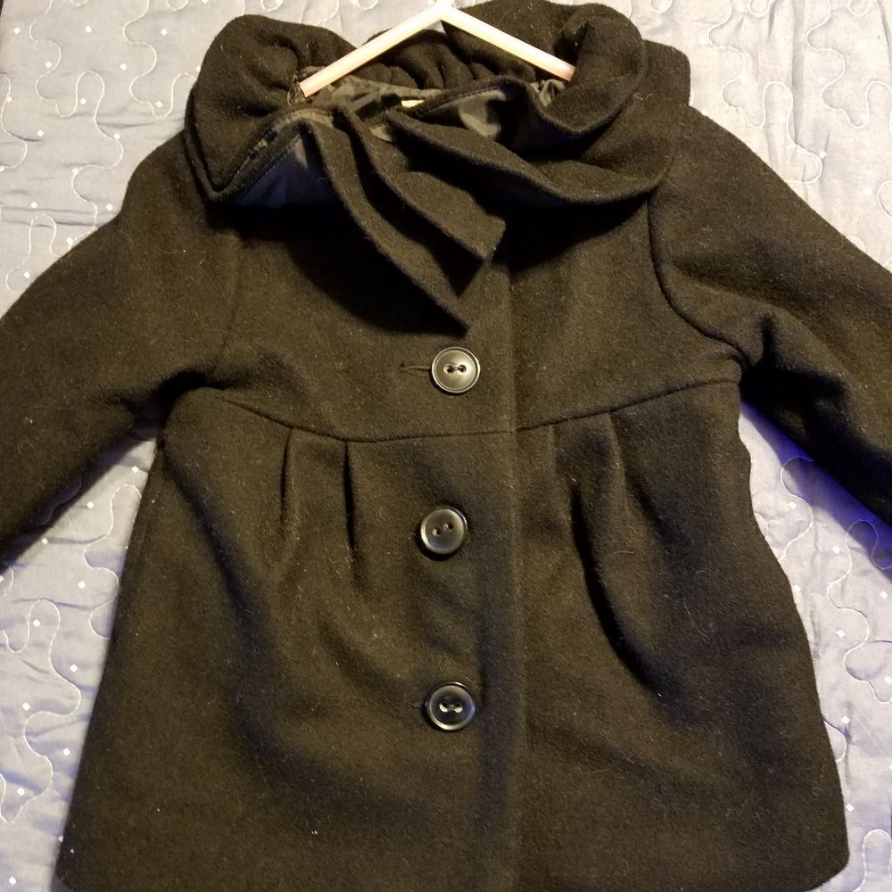 Old Navy black wool blend coat size 6 - 12 months